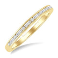 1/5 Ctw Baguette and Round Cut Diamond Stackable Fashion Band in 10K Yellow Gold
