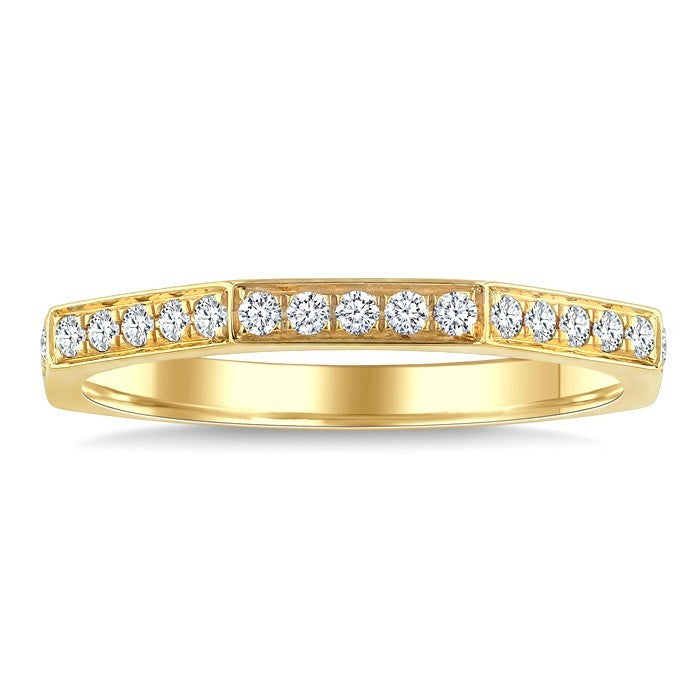 1/2 Ctw Eternity Round Cut Diamond Geometric Wedding Band in 14K Yellow Gold