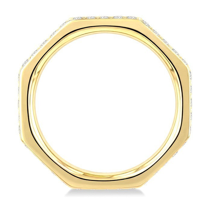 1/2 Ctw Eternity Round Cut Diamond Geometric Wedding Band in 14K Yellow Gold