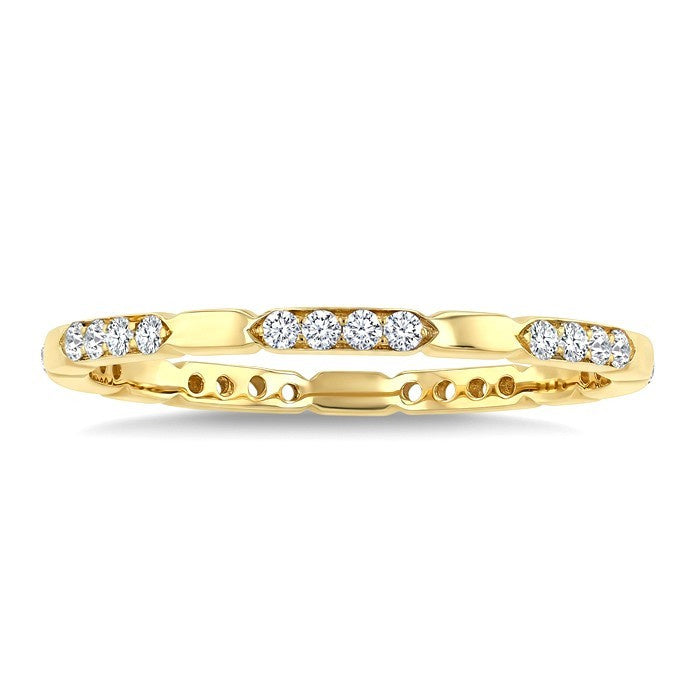 1/4 Ctw Eternity Pave Set Round Cut Diamond Wedding Band in 14K Yellow Gold