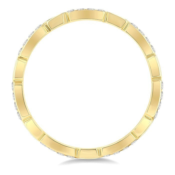 1/4 Ctw Eternity Pave Set Round Cut Diamond Wedding Band in 14K Yellow Gold