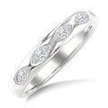 1/2 Ctw 5-Stone Bezel Set Marquise Cut Diamond Band in 14K White Gold