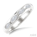 1/2 Ctw 5-Stone Bezel Set Marquise Cut Diamond Band in 14K White Gold