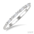 1/6 Ctw Baguette and Round Cut Diamond Link Stackable Fashion Band in 10K White Gold
