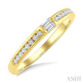 1/5 Ctw Baguette and Round Cut Diamond Stackable Band in 10K Yellow Gold
