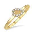 1/10 Ctw Pear Mount Round Cut Diamond Stack Band in 14K Yellow Gold