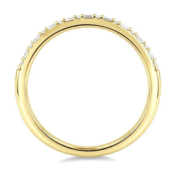 1/6 Ctw Baguette and Round Cut Diamond Stackable Band in 10K Yellow Gold