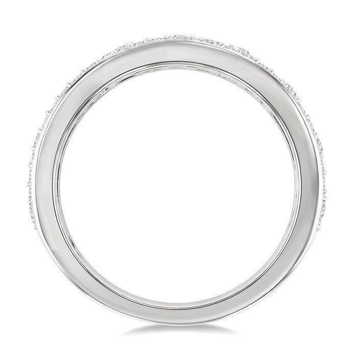 1 1/10 Ctw Channel Round Cut Diamond Wedding Band in 14K White Gold