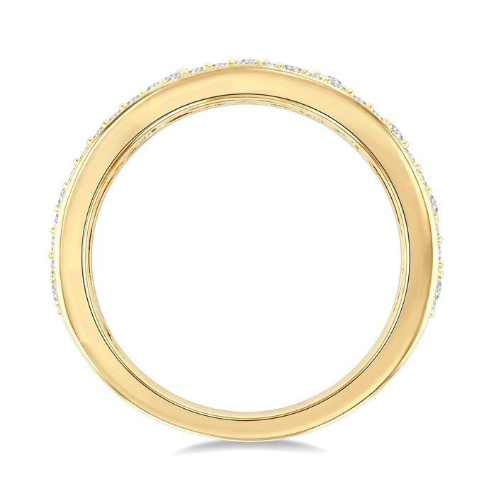 1 1/10 Ctw Channel Round Cut Diamond Wedding Band in 14K Yellow Gold