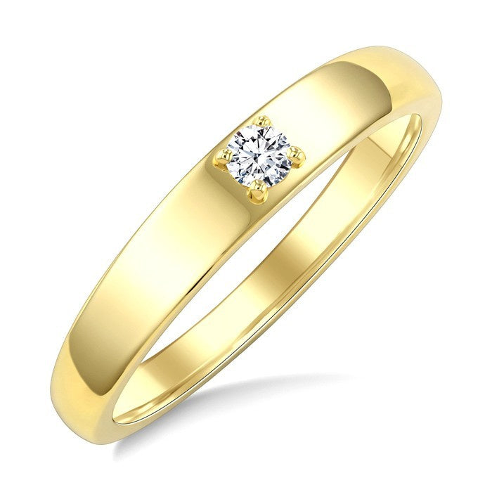 1/10 Ctw Round Cut Diamond Stackable Fashion Band in 10K Yellow Gold