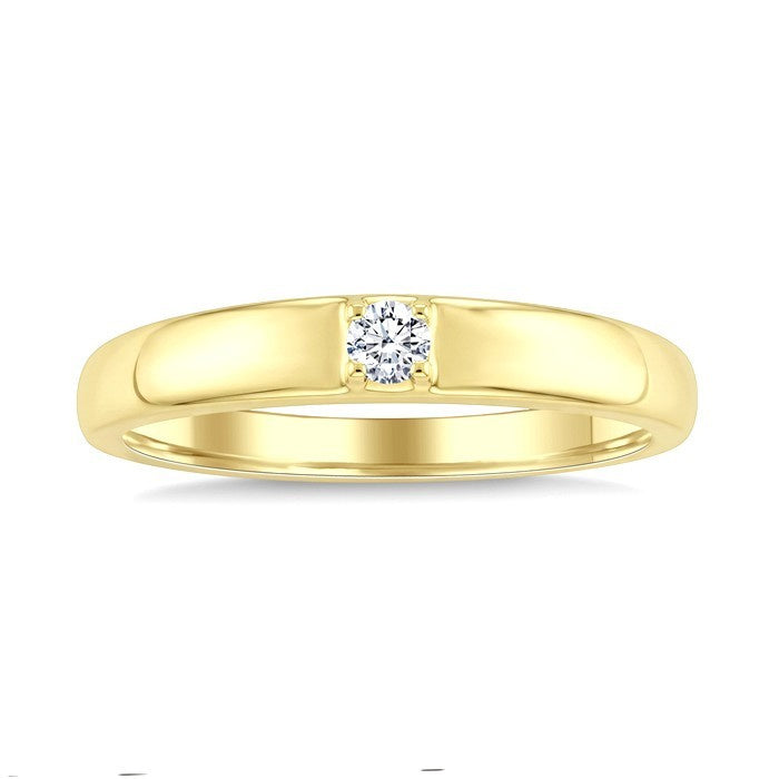 1/10 Ctw Round Cut Diamond Stackable Fashion Band in 10K Yellow Gold