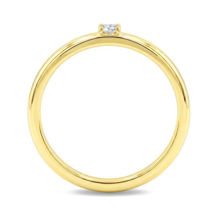 1/10 Ctw Round Cut Diamond Stackable Fashion Band in 10K Yellow Gold