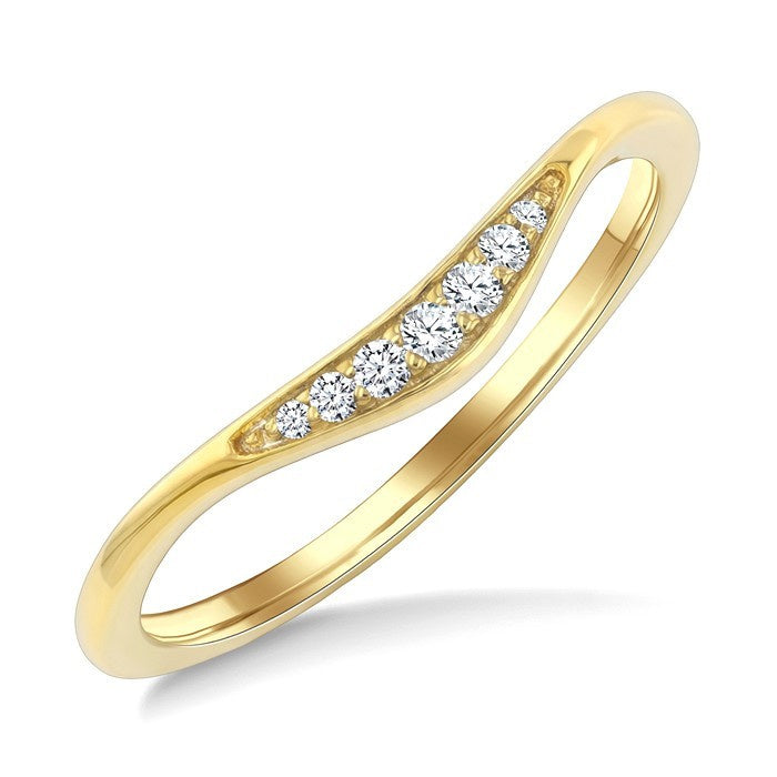 1/20 Ctw Round Cut Diamond Curved Stackable Band in 10K Yellow Gold