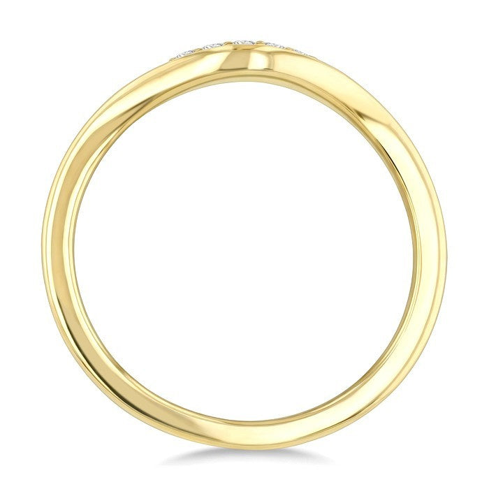 1/20 Ctw Round Cut Diamond Curved Stackable Band in 10K Yellow Gold