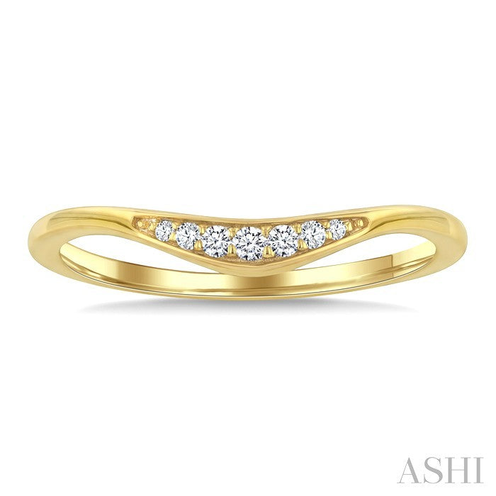 1/20 Ctw Round Cut Diamond Curved Stackable Band in 10K Yellow Gold