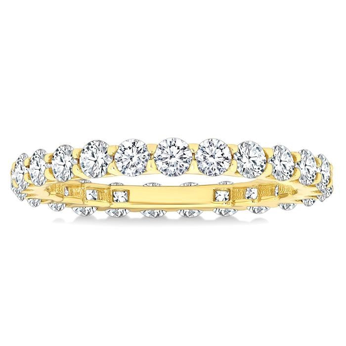 1 1/2 Ctw Round Cut Diamond Eternity Band in 14K Yellow Gold
