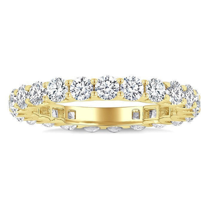 2 Ctw Round Cut Diamond Eternity Band in 14K Yellow Gold