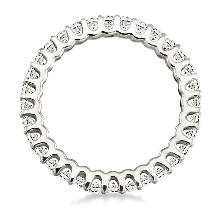1 1/10 Ctw Round Cut Diamond Eternity Band in 14K White Gold