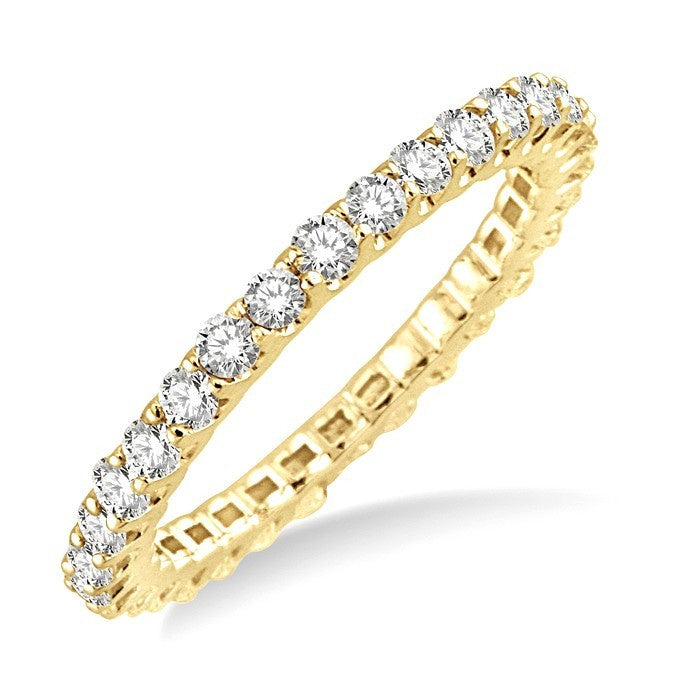 1 1/10 Ctw Round Cut Diamond Eternity Band in 14K Yellow Gold