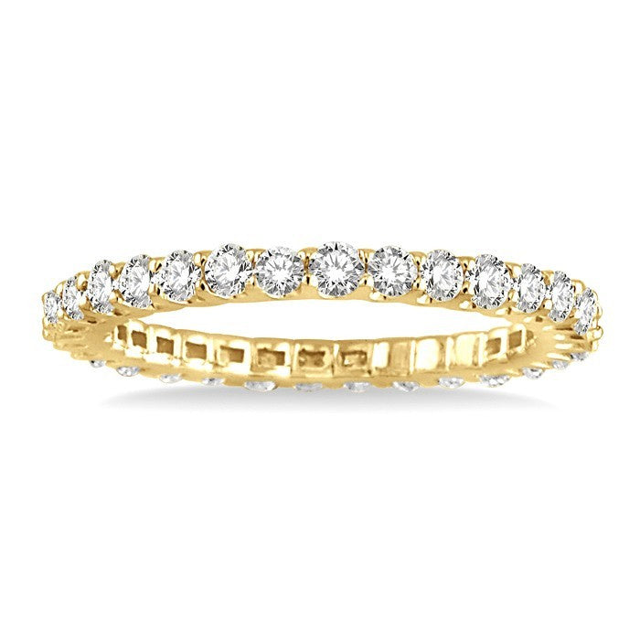 1 1/10 Ctw Round Cut Diamond Eternity Band in 14K Yellow Gold