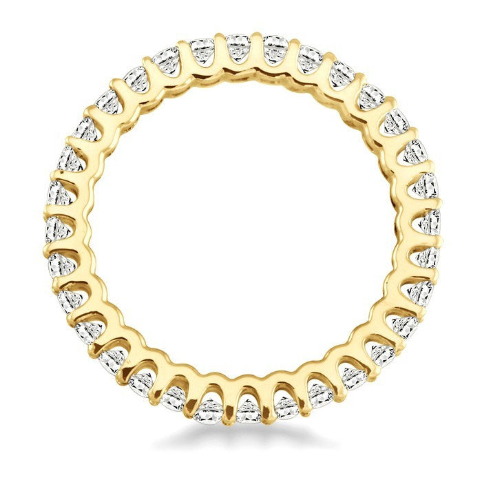 1 1/10 Ctw Round Cut Diamond Eternity Band in 14K Yellow Gold