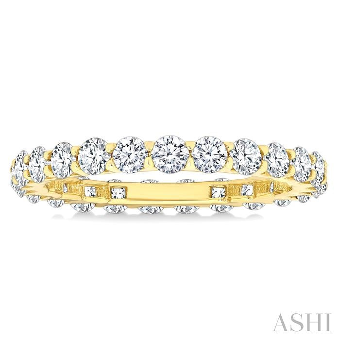 1 1/2 Ctw Round Cut Diamond Eternity Band in 14K Yellow Gold