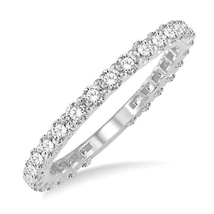 1 Ctw Round Cut Diamond Eternity Band in 14K White Gold