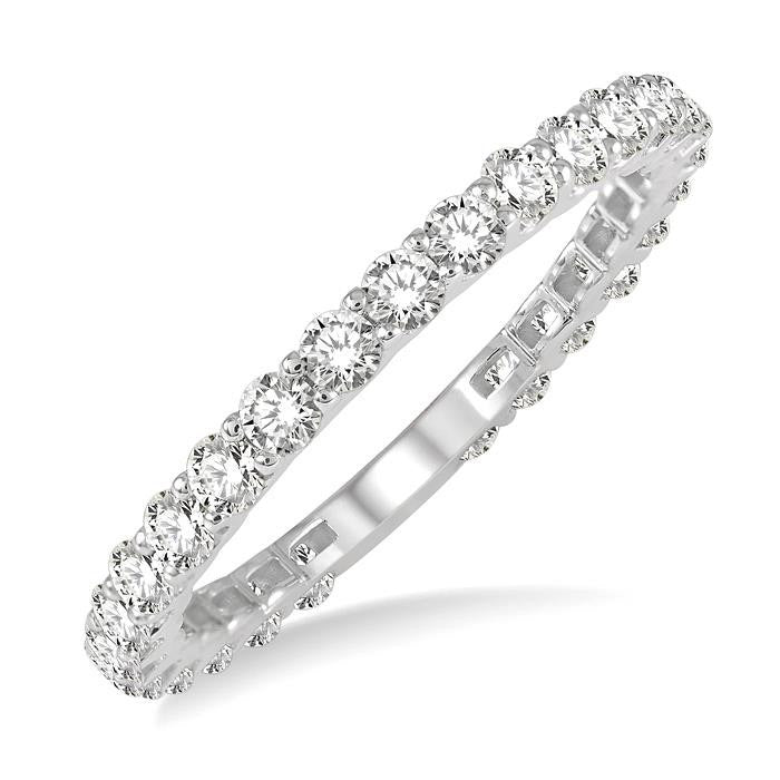 1 Ctw Round Cut Diamond Eternity Band in 14K White Gold