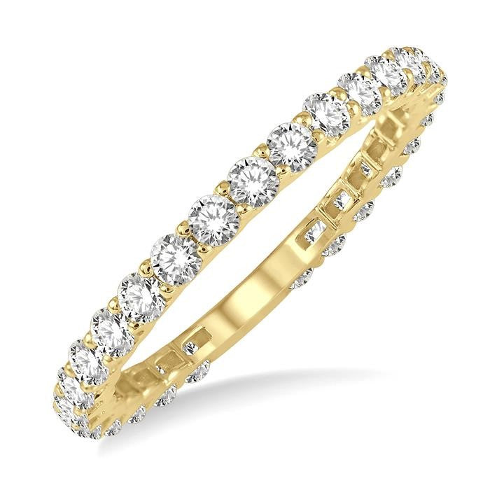 1 Ctw Round Cut Diamond Eternity Wedding Band in 14K Yellow Gold