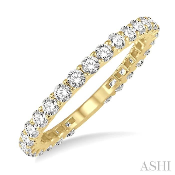 1 Ctw Round Cut Diamond Eternity Wedding Band in 14K Yellow Gold