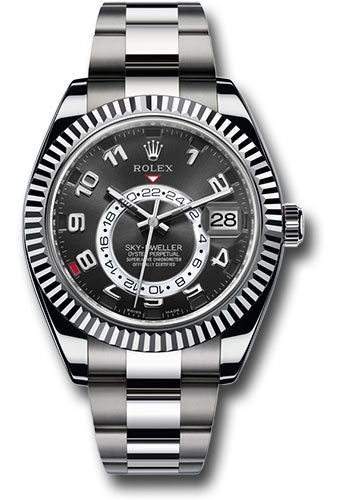 *Pre-Owned* Rolex White Gold Sky-Dweller Watch - Black Arabic Dial - Oyster Bracelet
