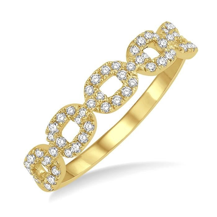 Stackable Paperclip Diamond Fashion Band