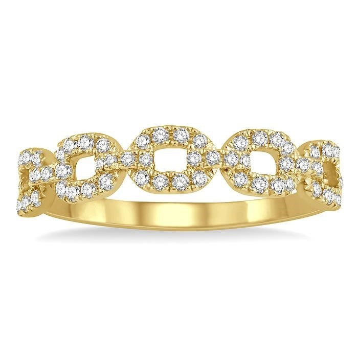 Stackable Paperclip Diamond Fashion Band