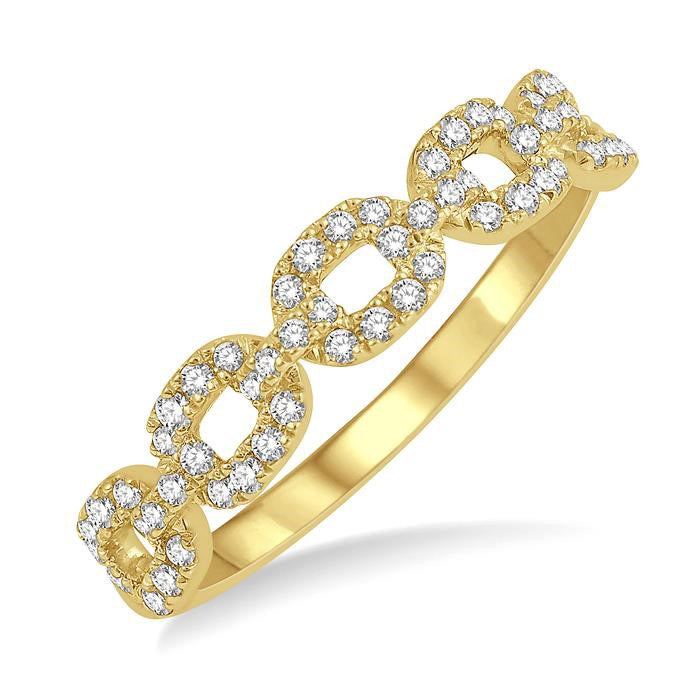 Stackable Paperclip Diamond Fashion Band
