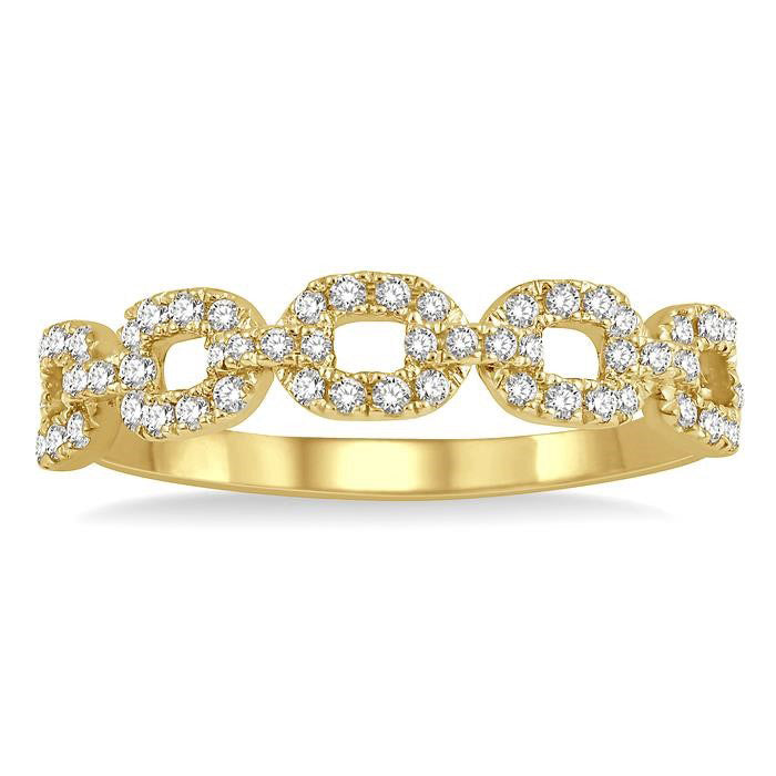 Stackable Paperclip Diamond Fashion Band