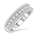 1 Ctw Channel Round Cut Diamond Wedding Band in 14K White Gold