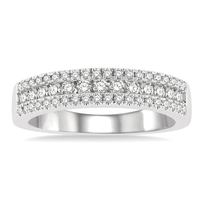 1/2 Ctw Channel Round Cut Diamond Wedding Band in 14K White Gold