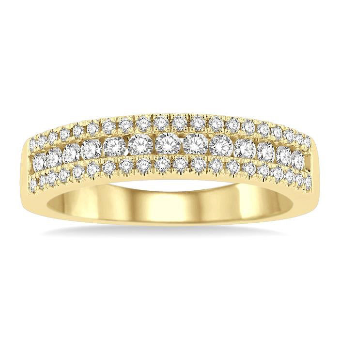 1/2 Ctw Channel Round Cut Diamond Wedding Band in 14K Yellow Gold