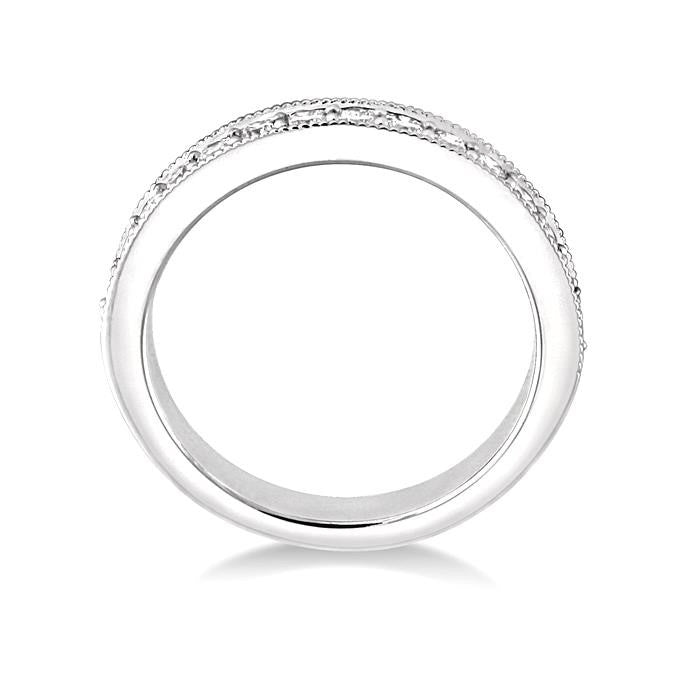 1/4 Ctw Round Cut Diamond Wedding Band in 14K White Gold