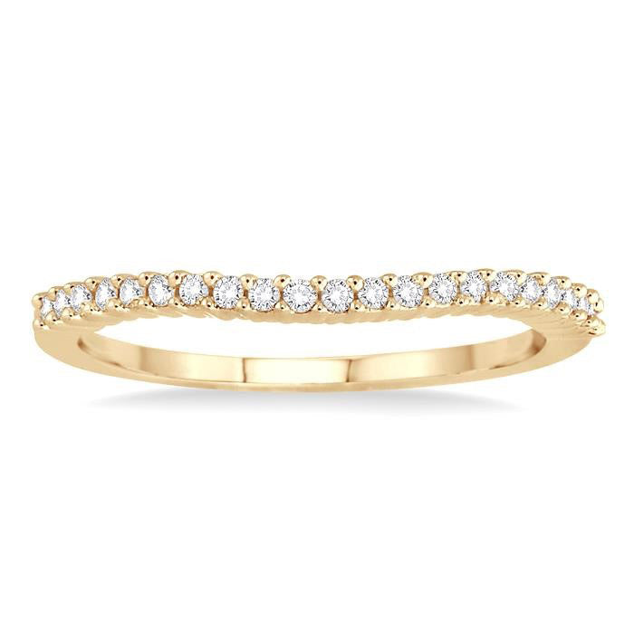 1/4 Ctw Round Cut Diamond 'V' Shape Band in 14K Yellow Gold
