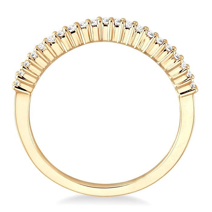 1/4 Ctw Round Cut Diamond 'V' Shape Band in 14K Yellow Gold