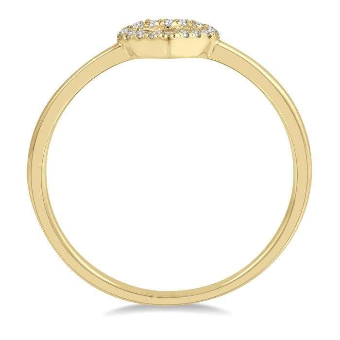 1/20 Ctw Heart Charm Round Cut Diamond Ladies Ring in 10K Yellow Gold