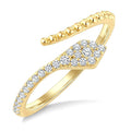 1/5 Ctw Serpent Bead Round Cut Bead Bijoux Diamond Open Fashion Ring in 10K Yellow Gold