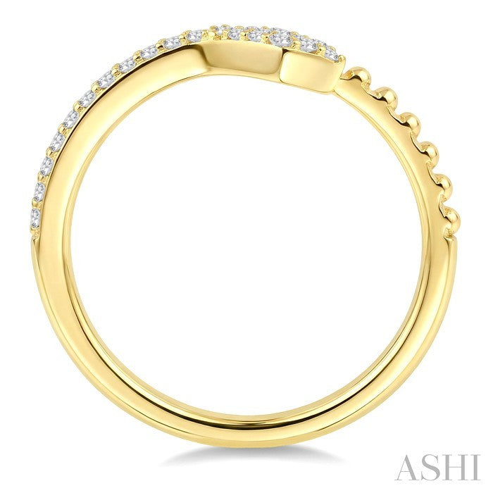 1/5 Ctw Serpent Bead Round Cut Bead Bijoux Diamond Open Fashion Ring in 10K Yellow Gold