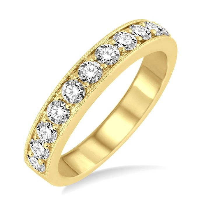 3/4 Ctw Round Cut Diamond Wedding Band in 14K Yellow Gold