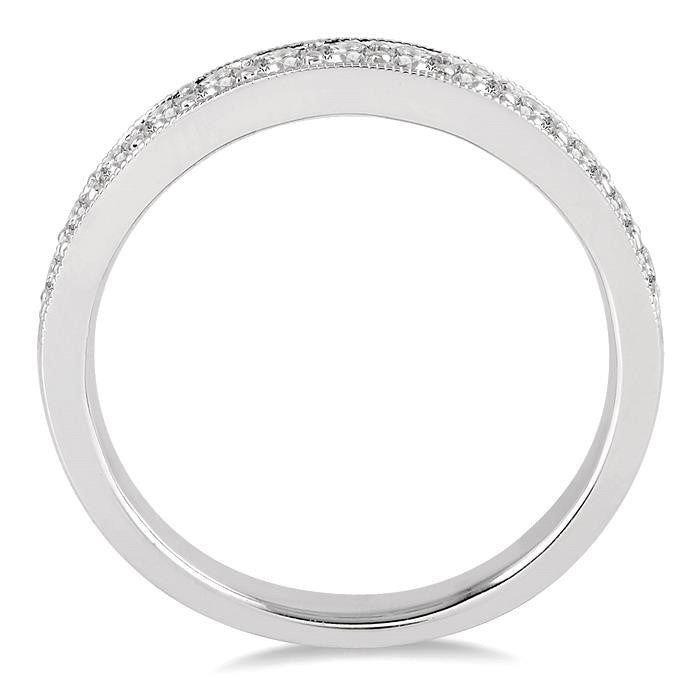 1/2 Ctw Round Cut Diamond Wedding Band in 14K White Gold