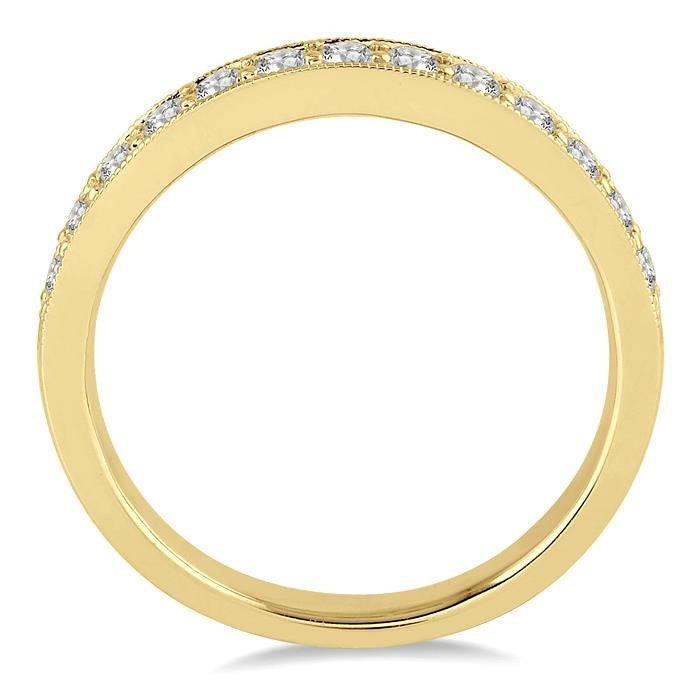 1/2 Ctw Round Cut Diamond Wedding Band in 14K Yellow Gold