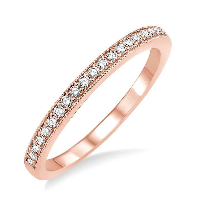 1/5 Ctw Round Cut Diamond Wedding Band in 14K Rose Gold