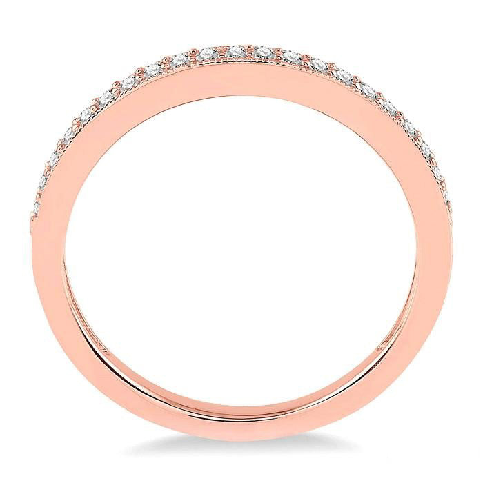 1/5 Ctw Round Cut Diamond Wedding Band in 14K Rose Gold