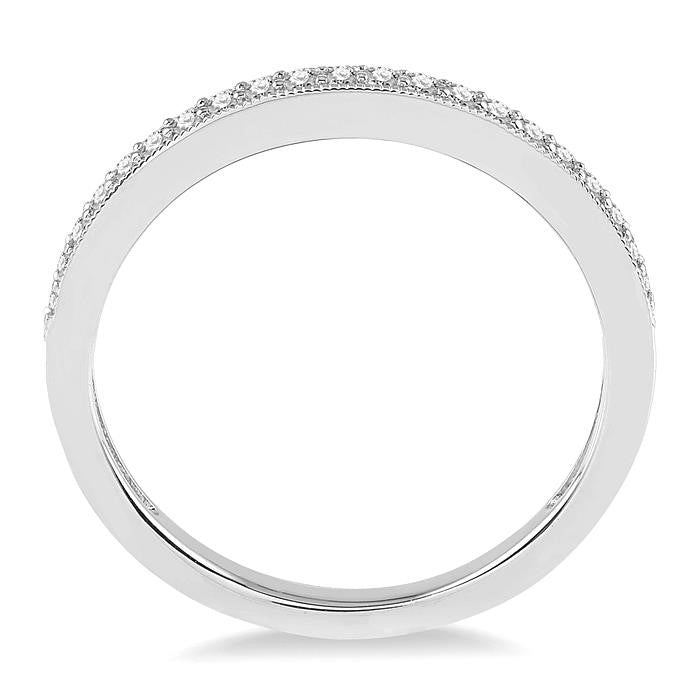 1/5 Ctw Round Cut Diamond Wedding Band in 14K White Gold